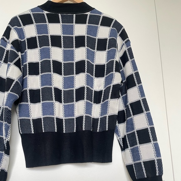 BNWOT BOSS REGULAR-FIT SWEATER WITH CHECK PATTERN AND SOLID RIBBING - Picture 12 of 12